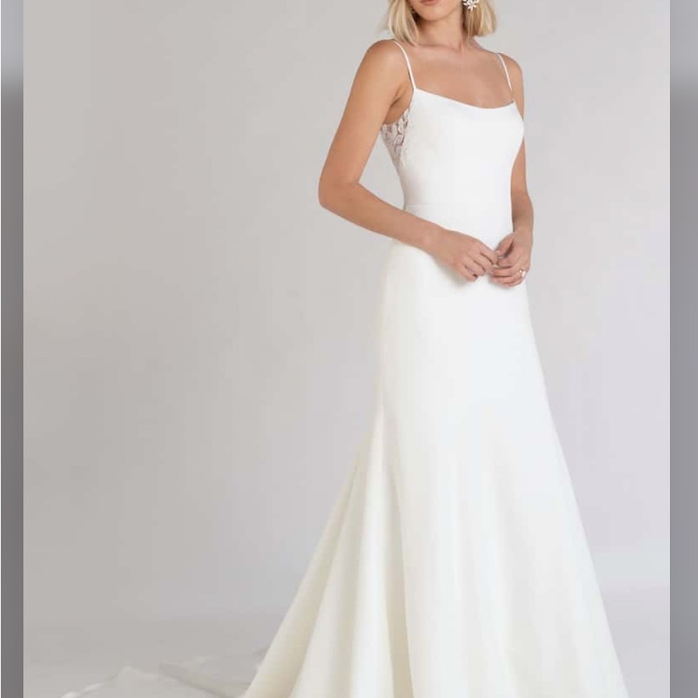 Jenny Yoo Natural White Spaghetti-Strap A-Line Bridal Gown